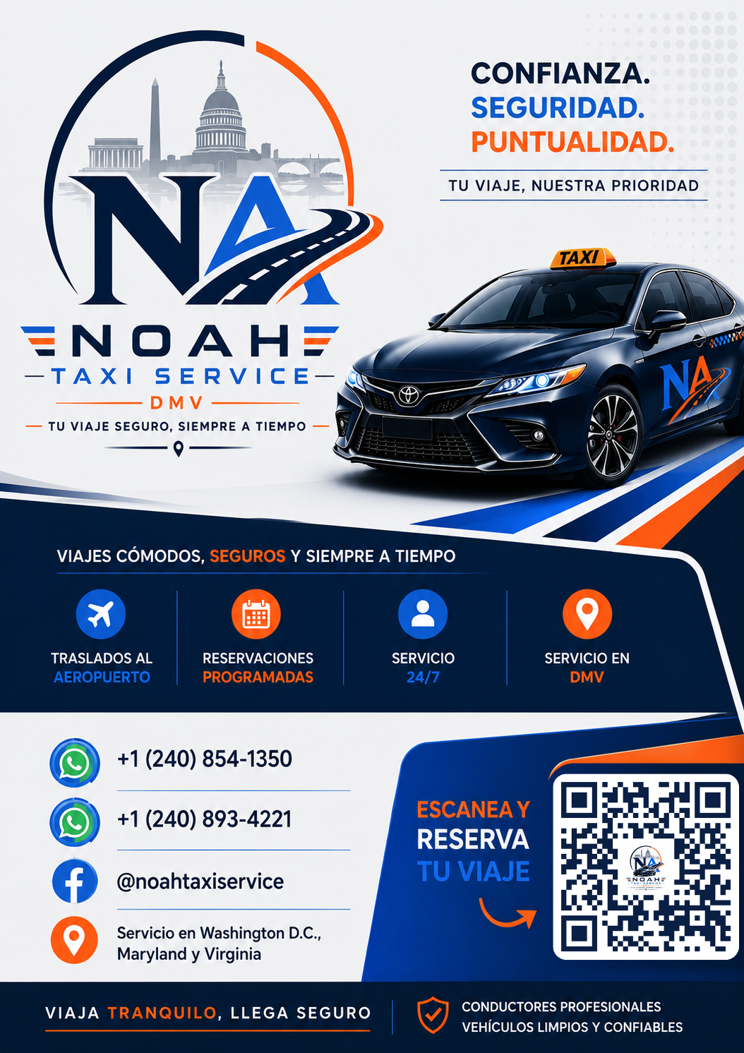 NOAH Taxi Service – Flyer de servicio de transporte DMV